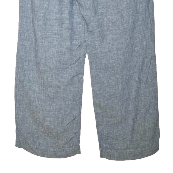 Athleta Retreat 100% Linen Wide Leg Pant Chambray Blue Pants, Large (12) - Picture 9 of 15